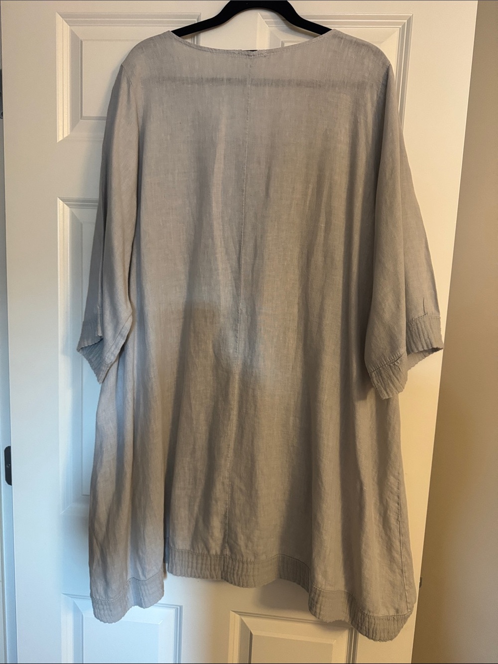 Women's Light Gray Linen Dress/Cover Up/2X - Picture 8 of 9